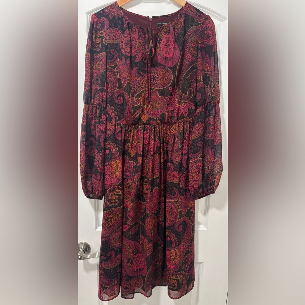Maggie London paisley chiffon dress.